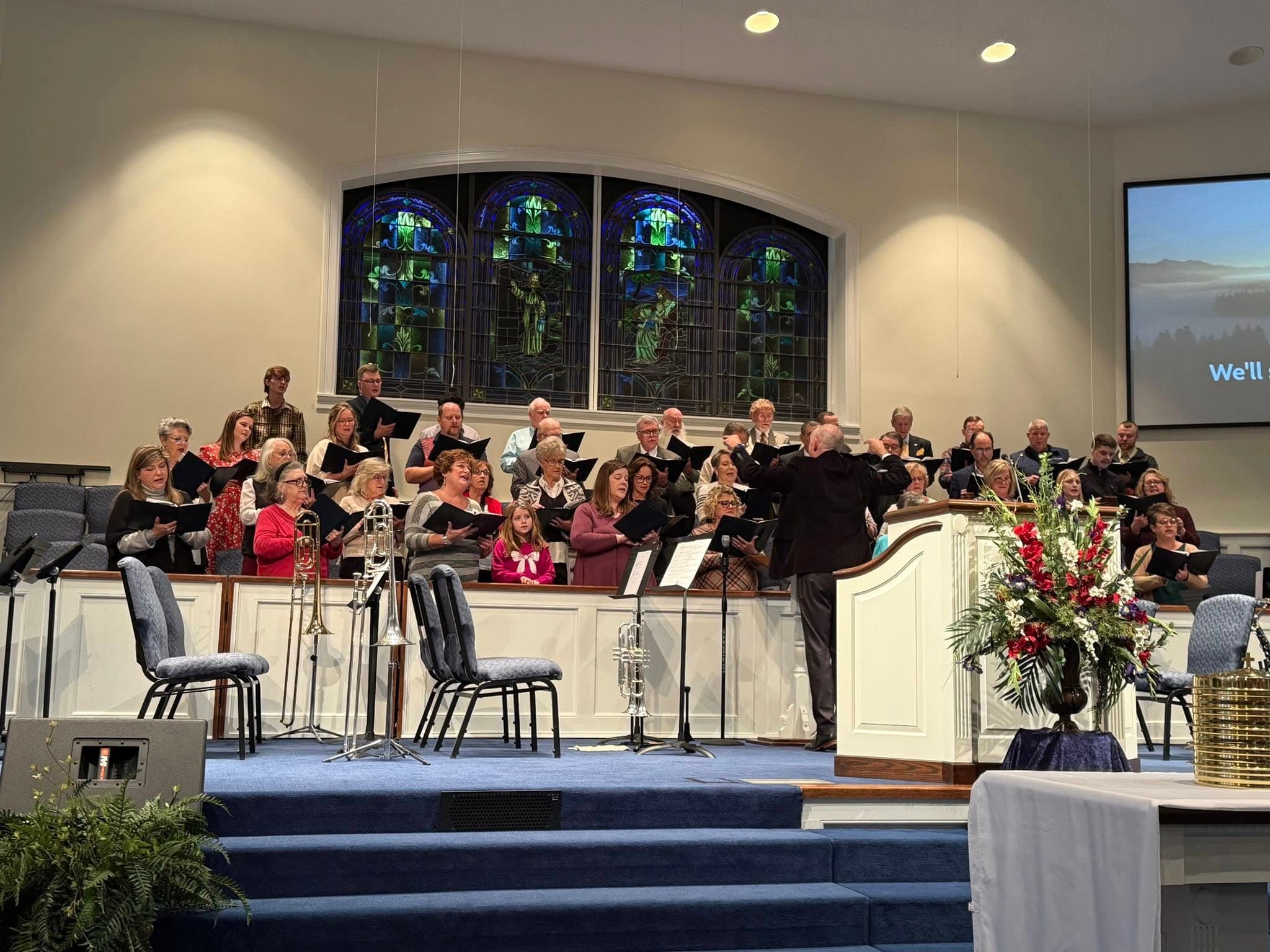 Mount Home choir singing during worship